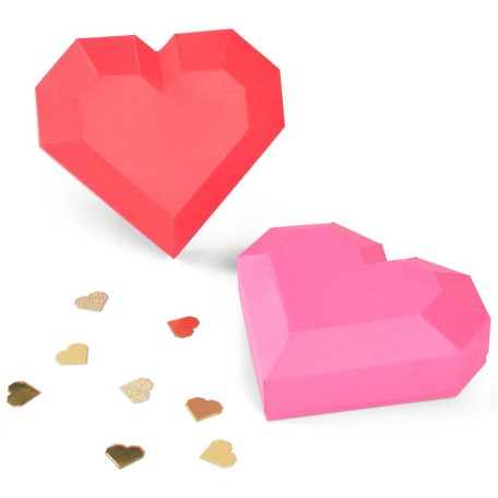 SIZZIX vágósablon, Geo Heart Box / Sizzix Thinlits Die Set (1 csomag)