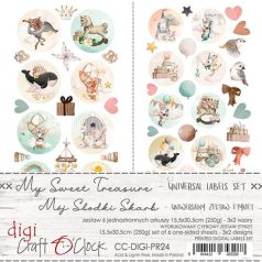   Kivágóív , My Sweet Treasure Digi Label Set/ Craft O'Clock Mixed Media (1 csomag)