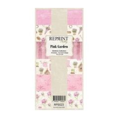   Papírkészlet 10x21 cm, Pink Garden / Reprint Slimline Paper Pack (18 ív)