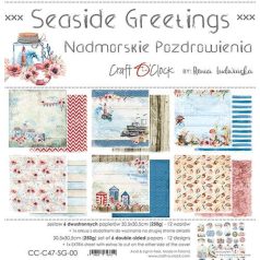   Papírkészlet 12" (30 cm), Seaside Greetings / Craft O'Clock Paper Collection Set (1 csomag)