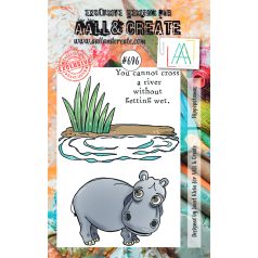 Szilikonbélyegző A7, Hippopotamus / AALL Stamp (1 db)