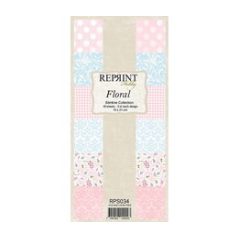   Papírkészlet 10x21 cm, Floral / Reprint Slimline Paper Pack (18 ív)