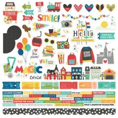   Matrica 12" (30 cm), Cardstock Stickers / Simple Stories Say Cheese At The Park (1 ív)