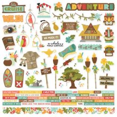   Matrica 12" (30 cm), Cardstock Stickers / Simple Stories Say Cheese Adventure At The Park (1 ív)