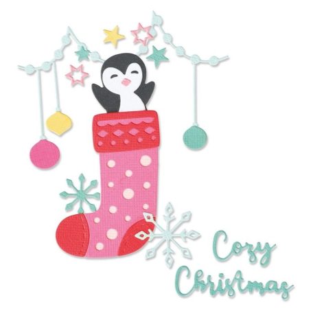 SIZZIX vágósablon, Penguin Stocking / Sizzix Thinlits Die Set (1 csomag)