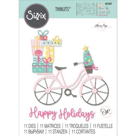 SIZZIX vágósablon, Bike with Gifts / Sizzix Thinlits Die Set (1 csomag)