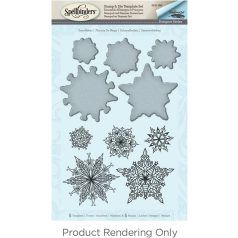   Vágósablon, bélyegzővel , Snowflakes / Spellbinders Stamp & Die Template Set (1 csomag)